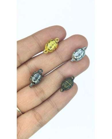 Mıknatıslı Oval Desenli Kolye Bileklik Kilidi Kapama Sarı - 1 Adet