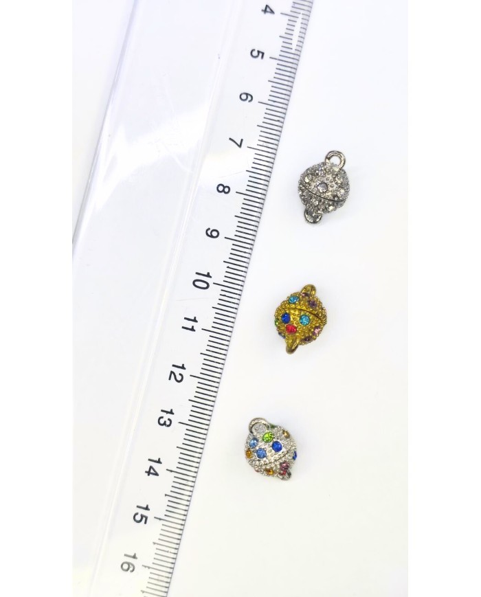 Mıknatıslı Zirkon Taşlı Kolye Bileklik Kilidi Kapama Sarı - 1 Adet