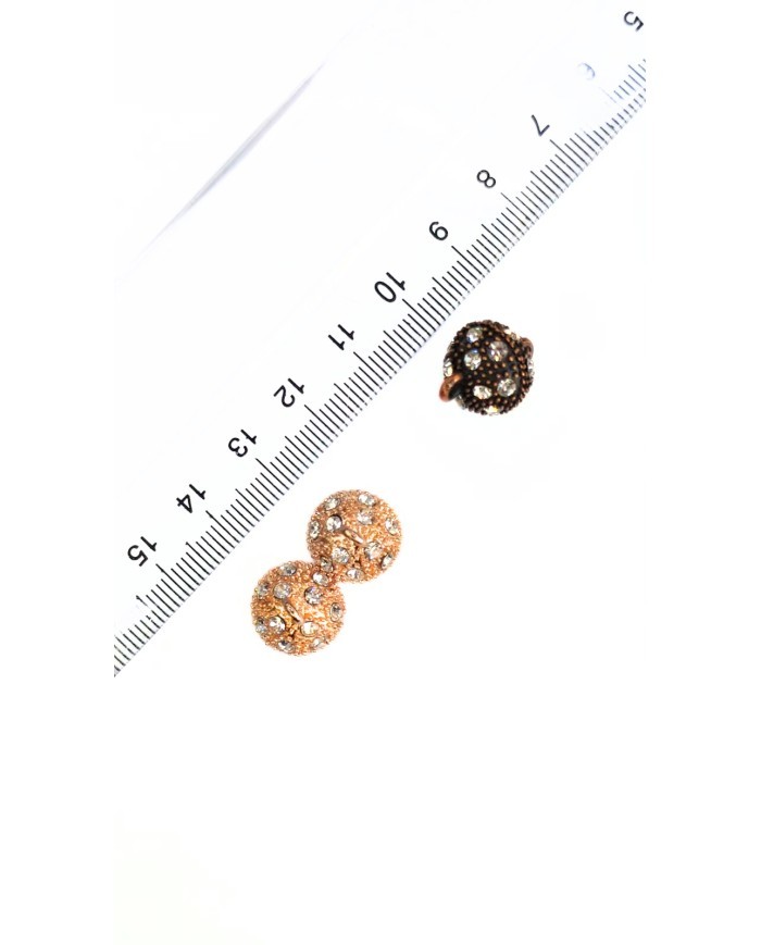 Mıknatıslı Zirkon Taşlı Kolye Bileklik Kilidi Kapama Siyah - 1 Adet