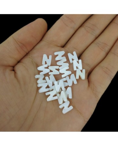 Doğal sedef taş Kolye Küpe Ucu - N HARF