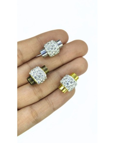 Mıknatıslı Zirkon Taşlı Kolye Bileklik Kilidi Kapama Antik Yeşil - 1 Adet