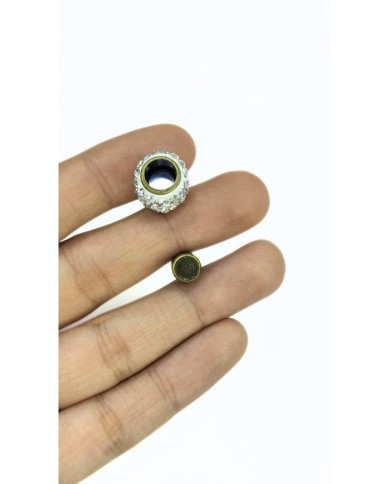 Mıknatıslı Zirkon Taşlı Kolye Bileklik Kilidi Kapama Nikel - 1 Adet