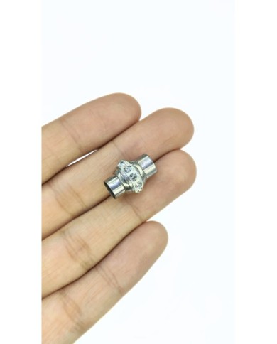 Mıknatıslı Zirkon Taşlı Kolye Bileklik Kilidi Kapama Nikel - 1 Adet