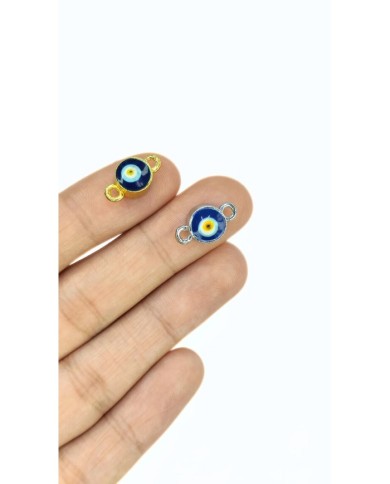 Mıknatıslı Nazar Boncuklu Kolye Bileklik Kilidi Kapama Nikel - 1 Adet