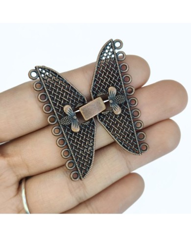 Kelebek 10 Halkalı Kolye Bileklik Kilit Kapama Bakır  - 1 Adet