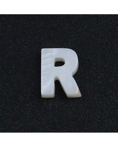 Doğal sedef taş Kolye Küpe Ucu - R HARF