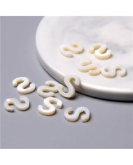 Doğal sedef taş Kolye Küpe Ucu - S HARF