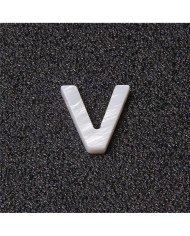 Doğal sedef taş Kolye Küpe Ucu - V HARF