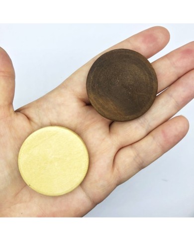 Ahşap Boncuk - Pul Model 10 Adet