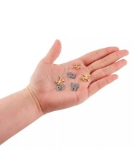 5 Adet - MİNİ HARFLER - METAL KAPLAMA KULPLU GOLD - D