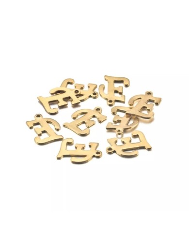 5 adet - MİNİ HARFLER - METAL KAPLAMA KULPLU GOLD - E