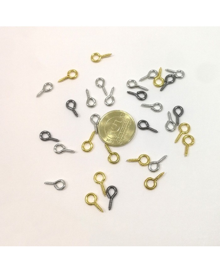 Minik  Takı Vidası 11 mm  Reçine Epoksi Takı - Renk Seçmeli - 50 Adet