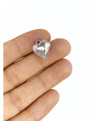 Pirinç Zirkon Taşlı Kalp Kolye Bileklik Ucu Charm 1 Adet
