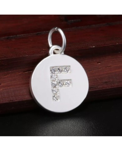 Taşlı Harf - Gümüş - F - 2 Adet