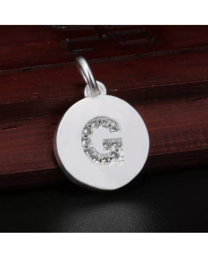 Taşlı Harf - Gümüş - G - 2 Adet