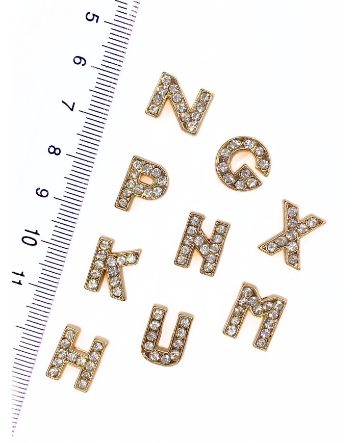 Rodyum Kaplama Geçme Zirkon Taşlı Harf Kolye Bileklik Ucu Charm Pembe 15x15mm 1 Adet