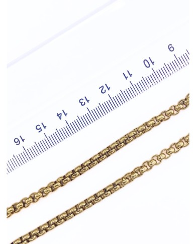 Çelik Geçmeli Kare Zincir Kolye Bileklik Altın Renk 4x4mm - 1m