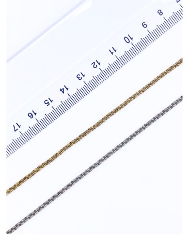 Çelik Kare Geçme Zincir Kolye Bileklik Nikel Renk 2x2mm - 1m