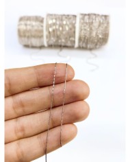 Çelik Yılan Zincir Kolye Bileklik Nikel Renk 1x2mm - 1m