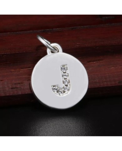 Taşlı Harf - Gümüş - J - 2 Adet