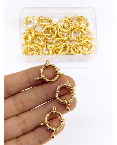 Çelik Gemici Klips Kilit Sarı 16x16mm - 1 Adet