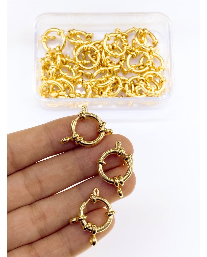 Çelik Gemici Klips Kilit Sarı 16x16mm - 1 Adet