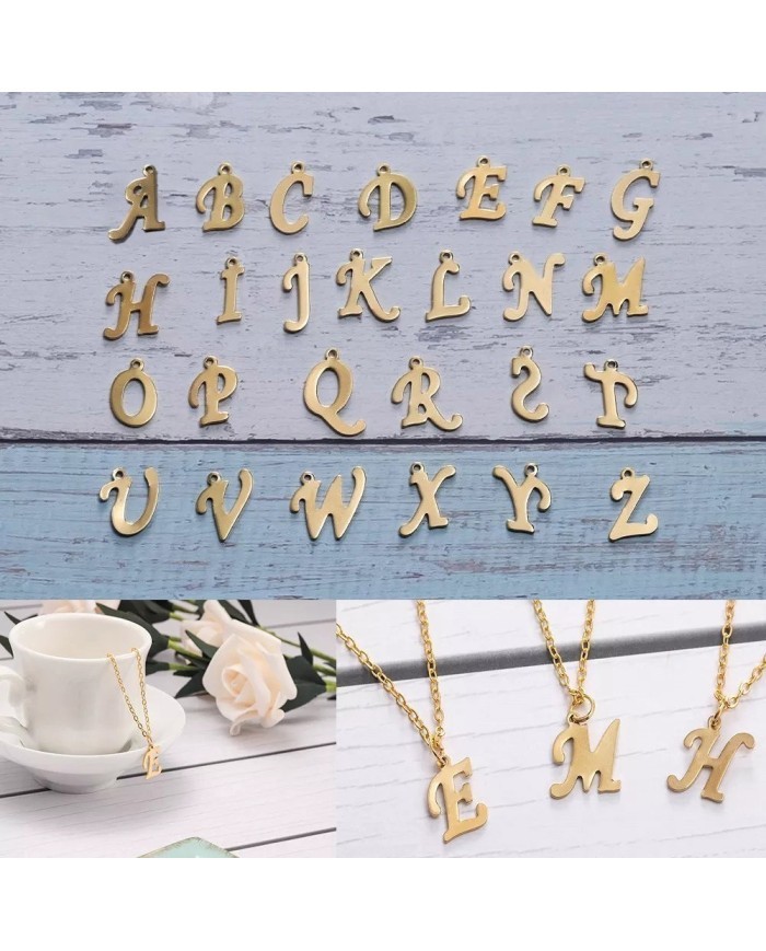 5 adet - MİNİ HARFLER - METAL KAPLAMA KULPLU GOLD - F