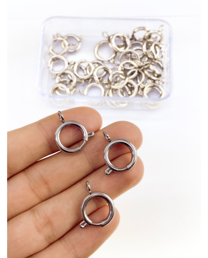 Çelik Halka Klips Kilit Nikel 14x14mm - 1 Adet
