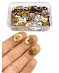 Çelik Düğme Kolye Bileklik İçin Sarı 14x10mm - 1 Adet