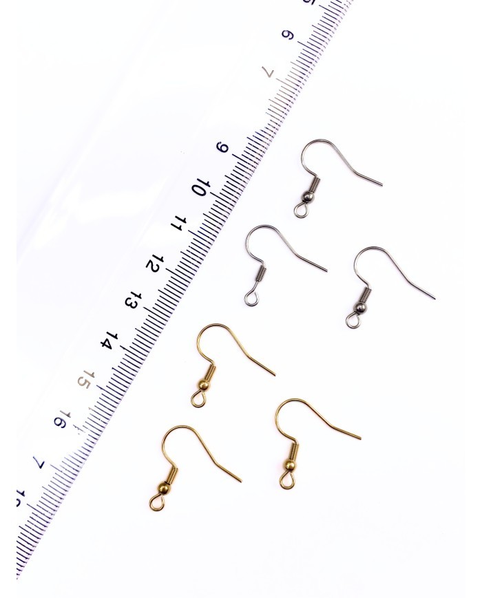 Çelik Küpe Kancası Çift Sarı 19x19mm - 10 Çift