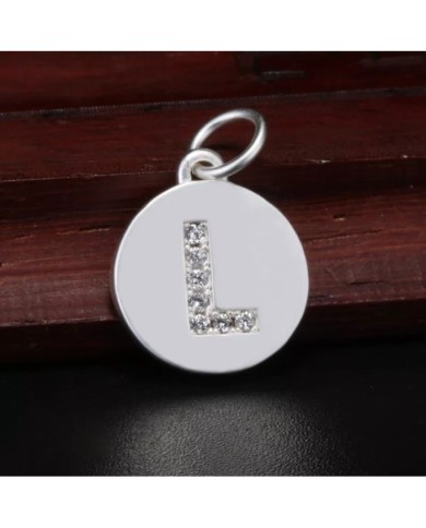 Taşlı Harf - Gümüş - L - 2 Adet