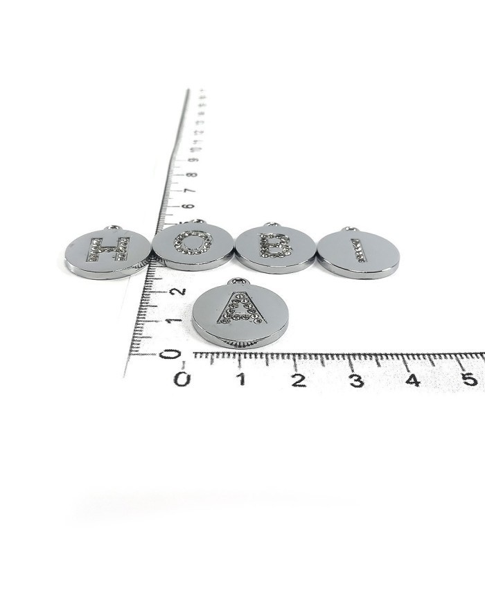 Taşlı Harf - Gümüş - N - 2 Adet