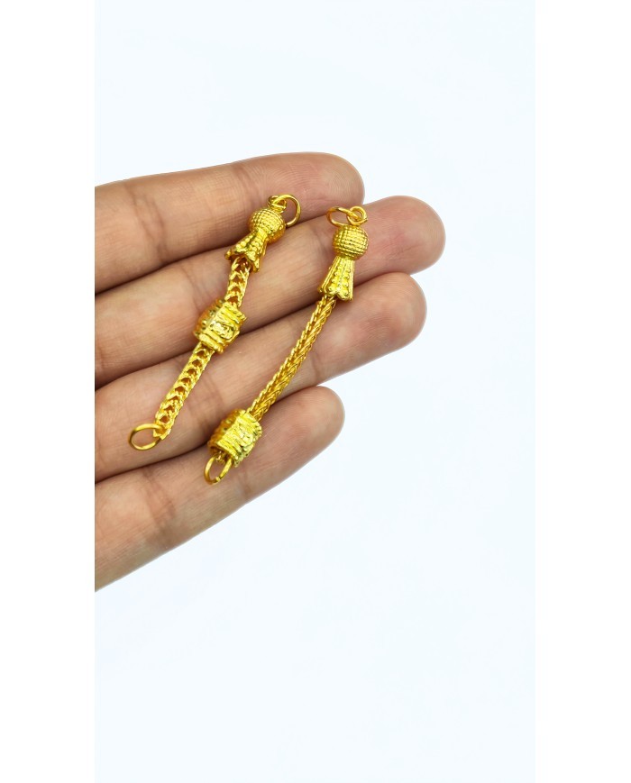 Zamak Tek Zincir Tesbih Püskülü İmameli Sarı
