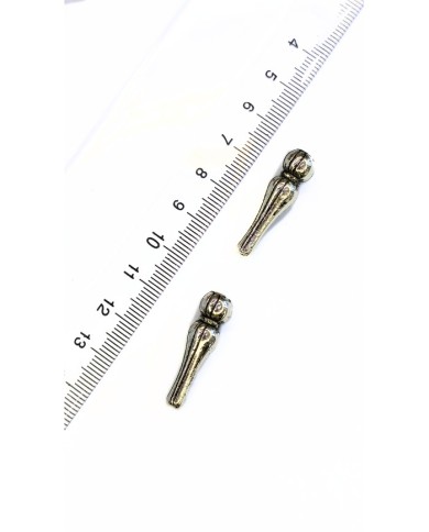 Zamak Çizgili Desenli Tesbih İmamesi Nikel - 8x28mm