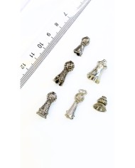 Zamak Desenli Tesbih İmamesi Gümüş Renk - 7x20mm