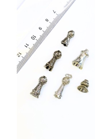 Zamak Desenli Tesbih İmamesi Nikel - 10x10mm