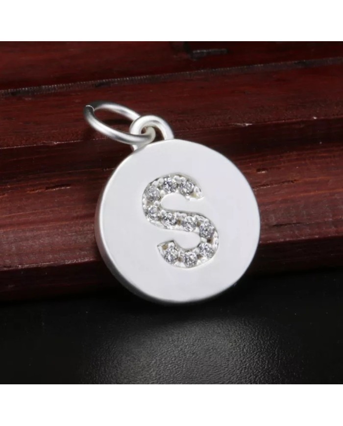 Taşlı Harf - Gümüş - S - 2 Adet