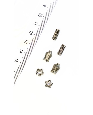 Zamak Tesbih Ayraçı Habbe Kapama Boncuk Alt Üst Şapka Çiçek Kapak Nikel  - 8x8mm