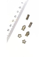 Zamak Tesbih Ayraçı Habbe Kapama Boncuk Alt Üst Şapka Çiçek Kapak Nikel  - 8x8mm