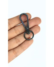 Papağan Yaylı Kanca Anahtarlık Çanta Askısı Klips Antrasit 18x49mm - 1 Adet