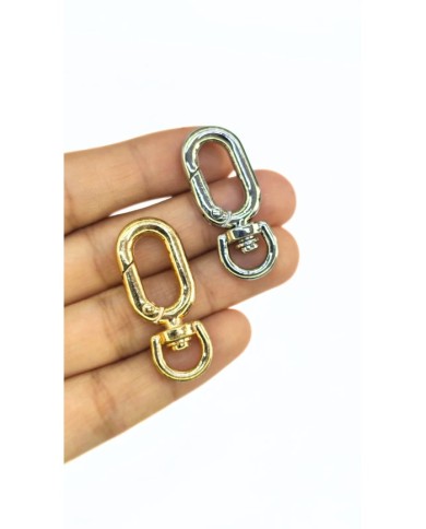 Paris Yaylı Kanca Anahtarlık Çanta Askısı Nikel 16x37mm - 1 Adet
