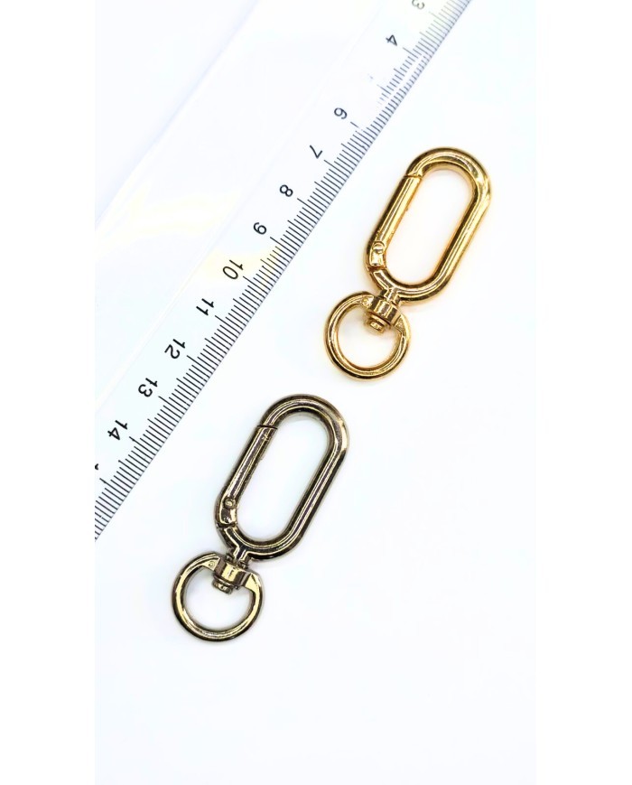 Paris Yaylı Kanca Anahtarlık Çanta Askısı Sarı 19x53mm - 1 Adet