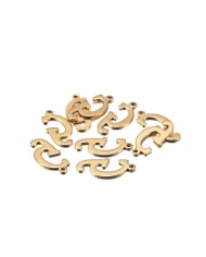 5 ADET - MİNİ HARFLER - METAL KAPLAMA KULPLU GOLD - G