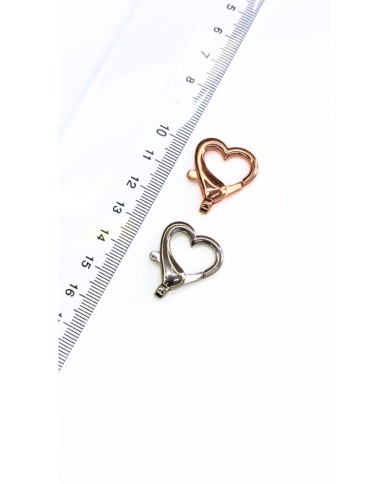 Kanca Klips Anahtarlık Kalp Nikel 21x26mm - 1 Adet