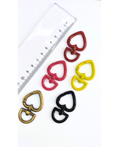 Yaylı Kanca Anahtarlık Çanta Askı Aparatı Kalp Antik Yeşil 27x45mm - 1 Adet