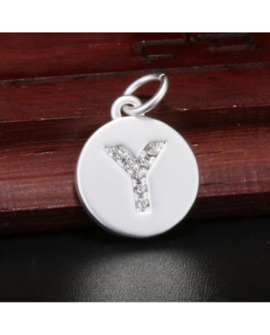 Taşlı Harf - Gümüş - Y - 2 Adet