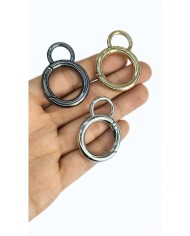 Yaylı Kanca Anahtarlık Çanta Askı Aparatı Yuvarlak Sarı 30x42mm - 1 Adet