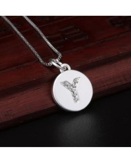 Taşlı Harf - Gümüş - Y - 2 Adet