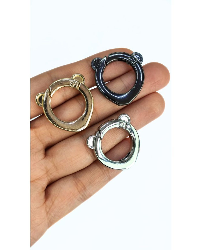 Yaylı Kanca Anahtarlık Çanta Askı Aparatı Ayıcık Nikel 26x26mm - 1 Adet