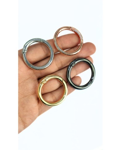Yaylı Kanca Anahtarlık Çanta Askı Aparatı Yuvarlak Antrasit 25x25mm - 1 Adet